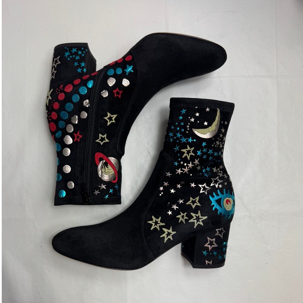 Valentino Garavani 'Astro Couture' Booties in Black Suede Women's Size EU 36.5 - Picture 3 of 13